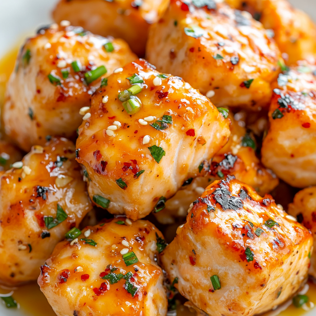 Crispy Honey Garlic Salmon Bites