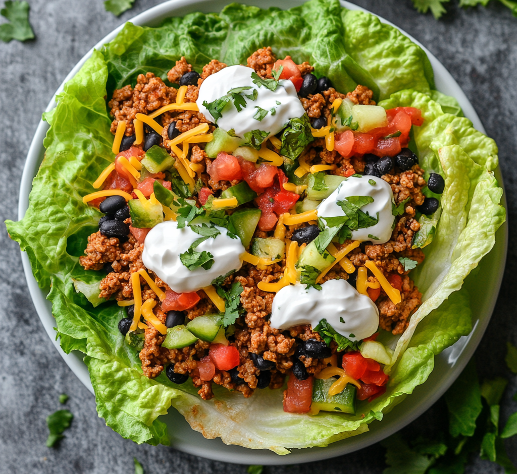 Taco Lettuce Boats with Ground Turkey