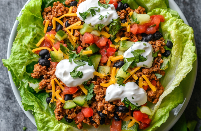 Taco Lettuce Boats with Ground Turkey