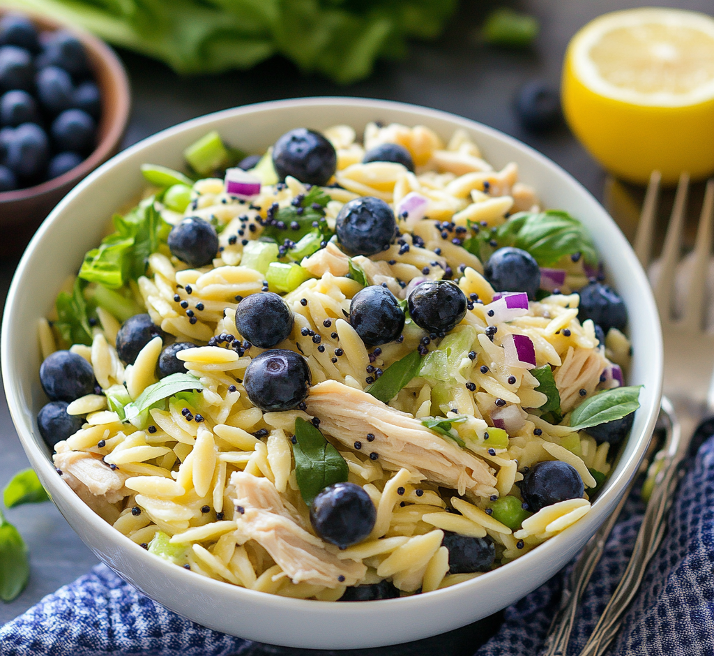 Lemon Poppyseed Chicken Pasta Salad