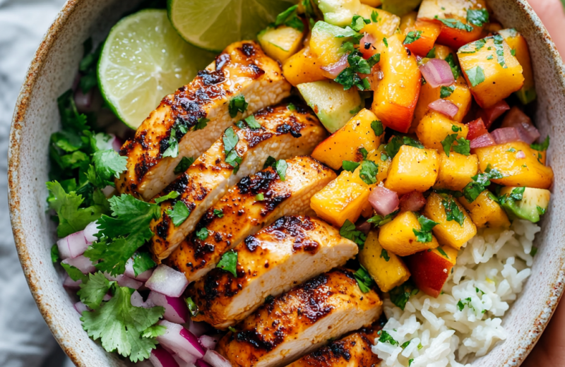 Cilantro-Lime Honey Chicken Bowls