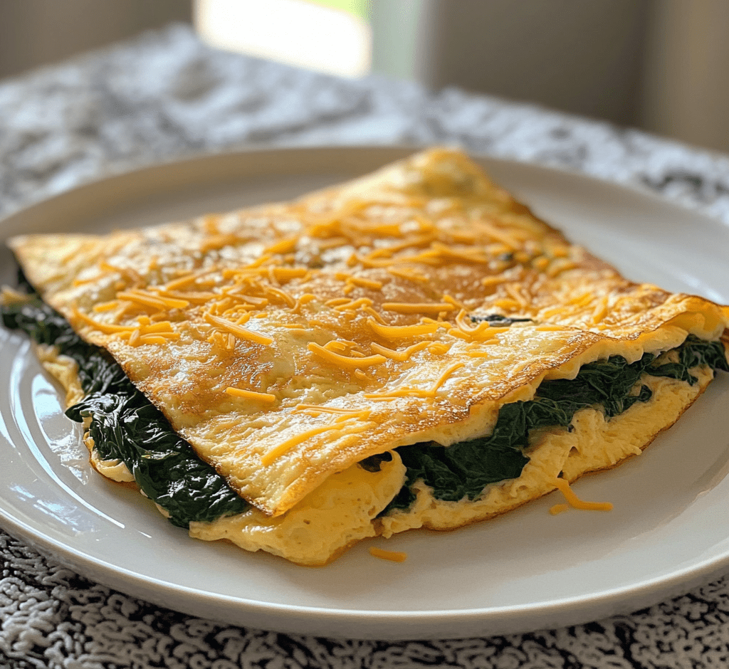 Fluffy Spinach Omelette Recipe
