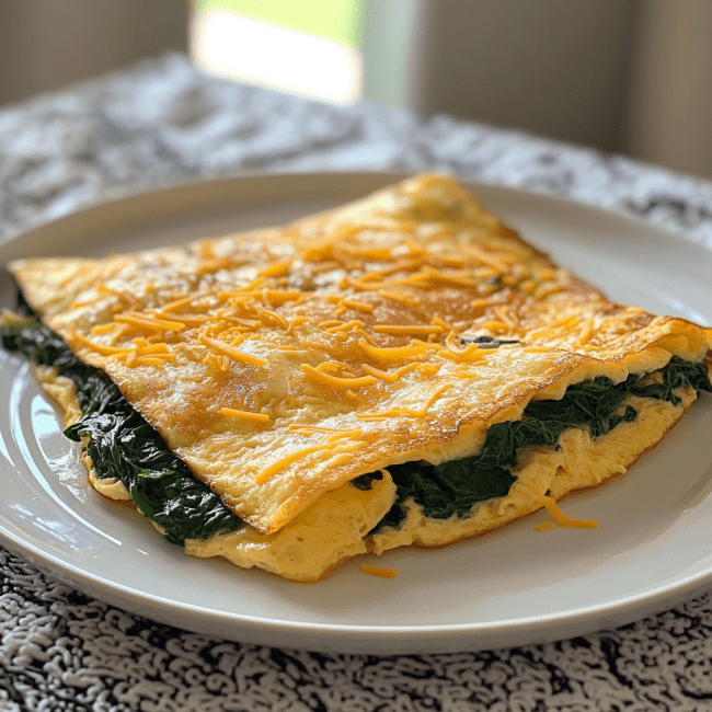 Fluffy Spinach Omelette Recipe