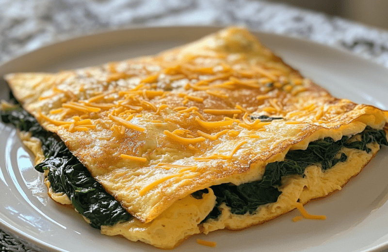 Fluffy Spinach Omelette Recipe
