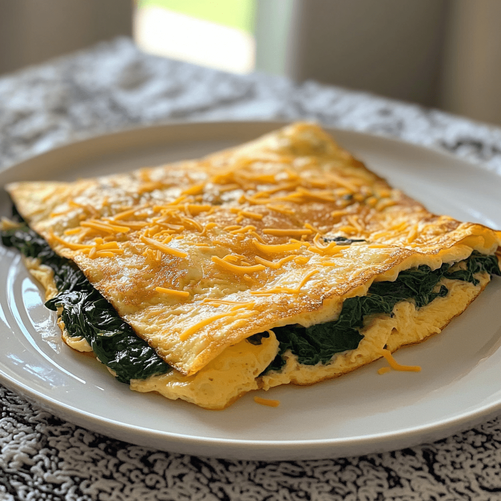 Fluffy Spinach Omelette Recipe