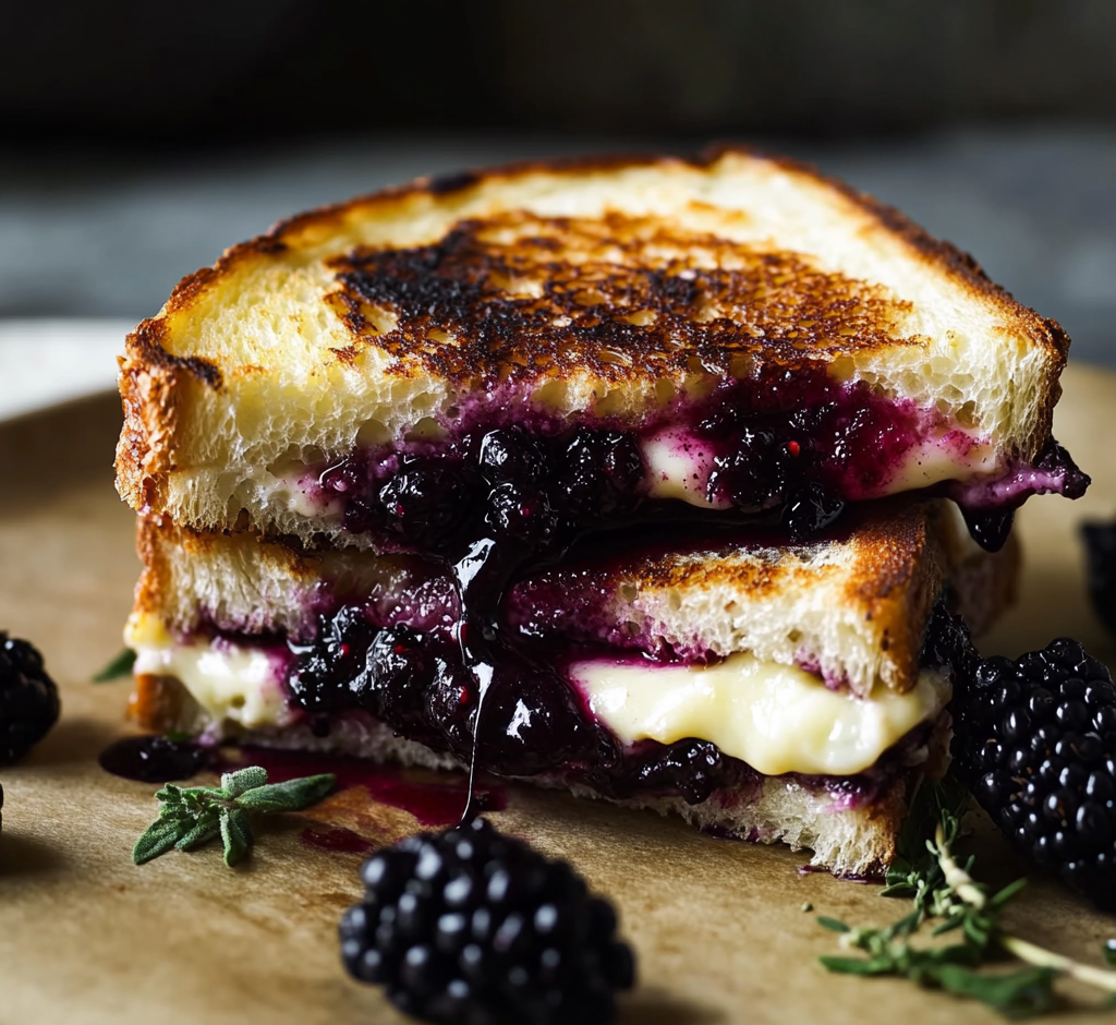 Blackberry Balsamic and Brie Grilled Cheese