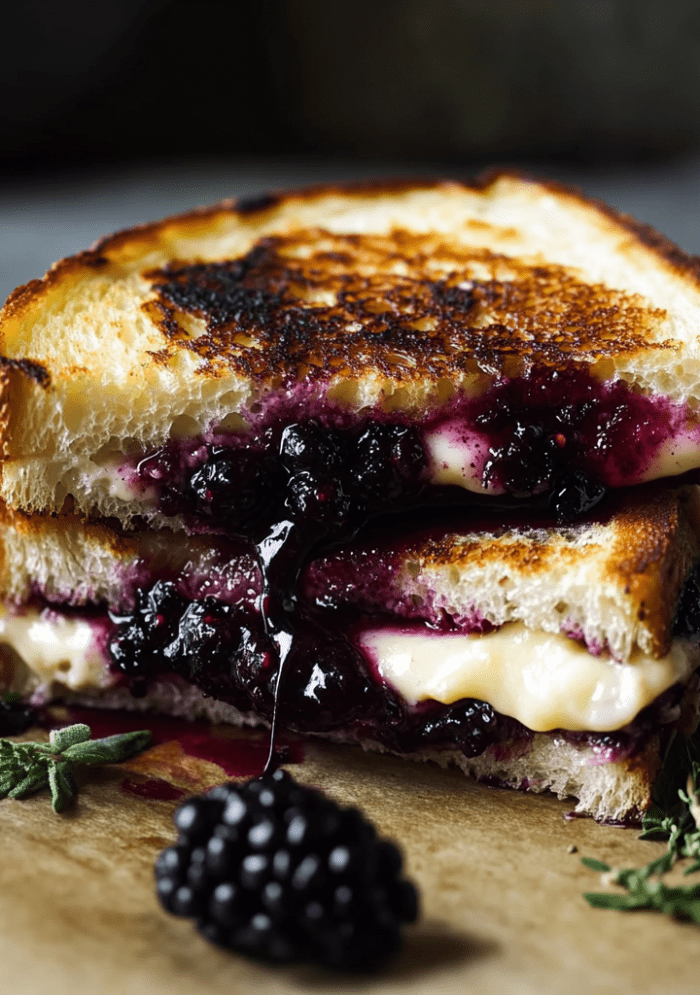 Blackberry Balsamic and Brie Grilled Cheese