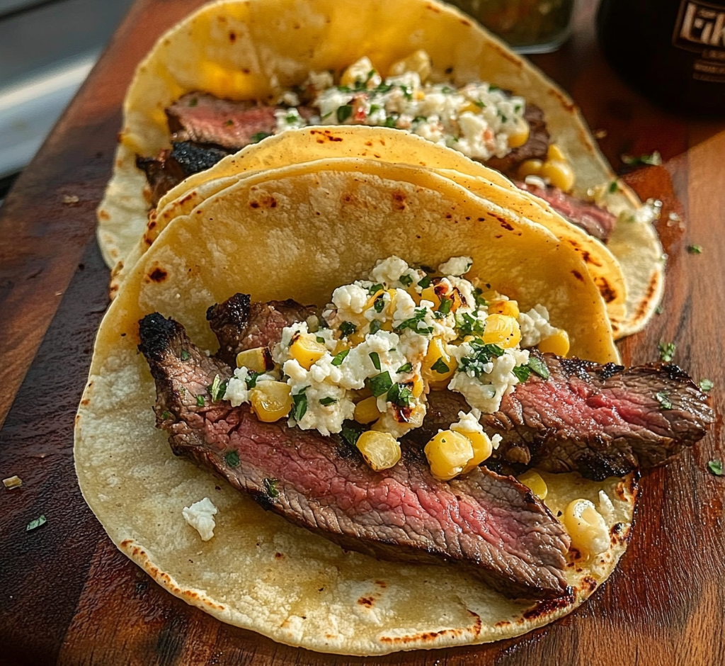 Grilled Elote Steak Tacos