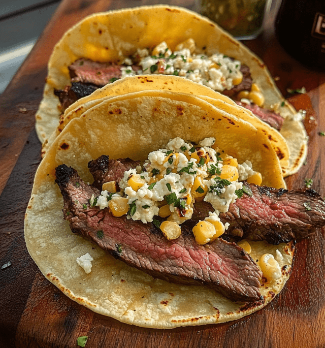 Grilled Elote Steak Tacos