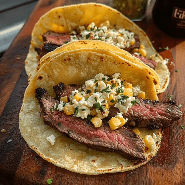 Grilled Elote Steak Tacos