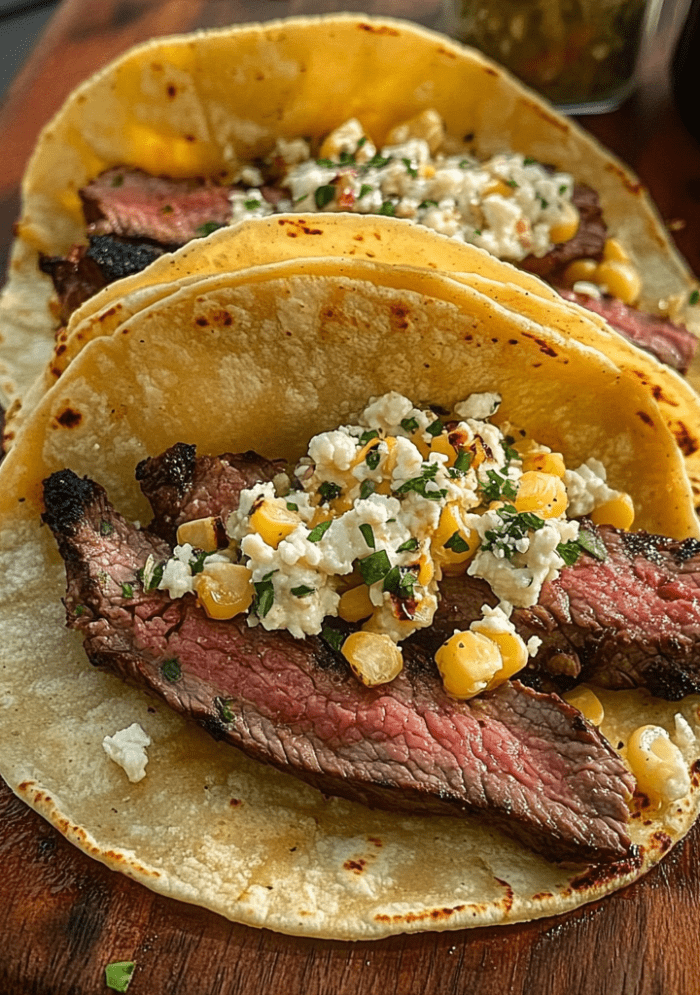 Grilled Elote Steak Tacos