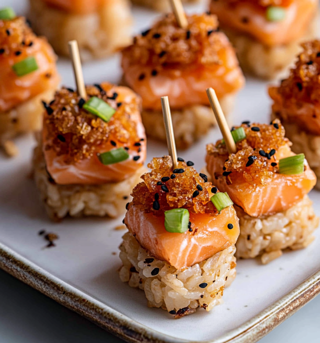 Salmon Crispy Rice Bites