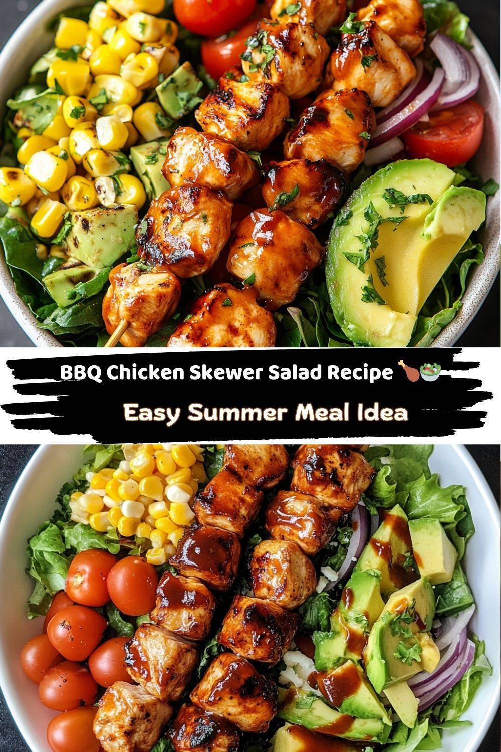 BBQ Chicken Skewer Salad