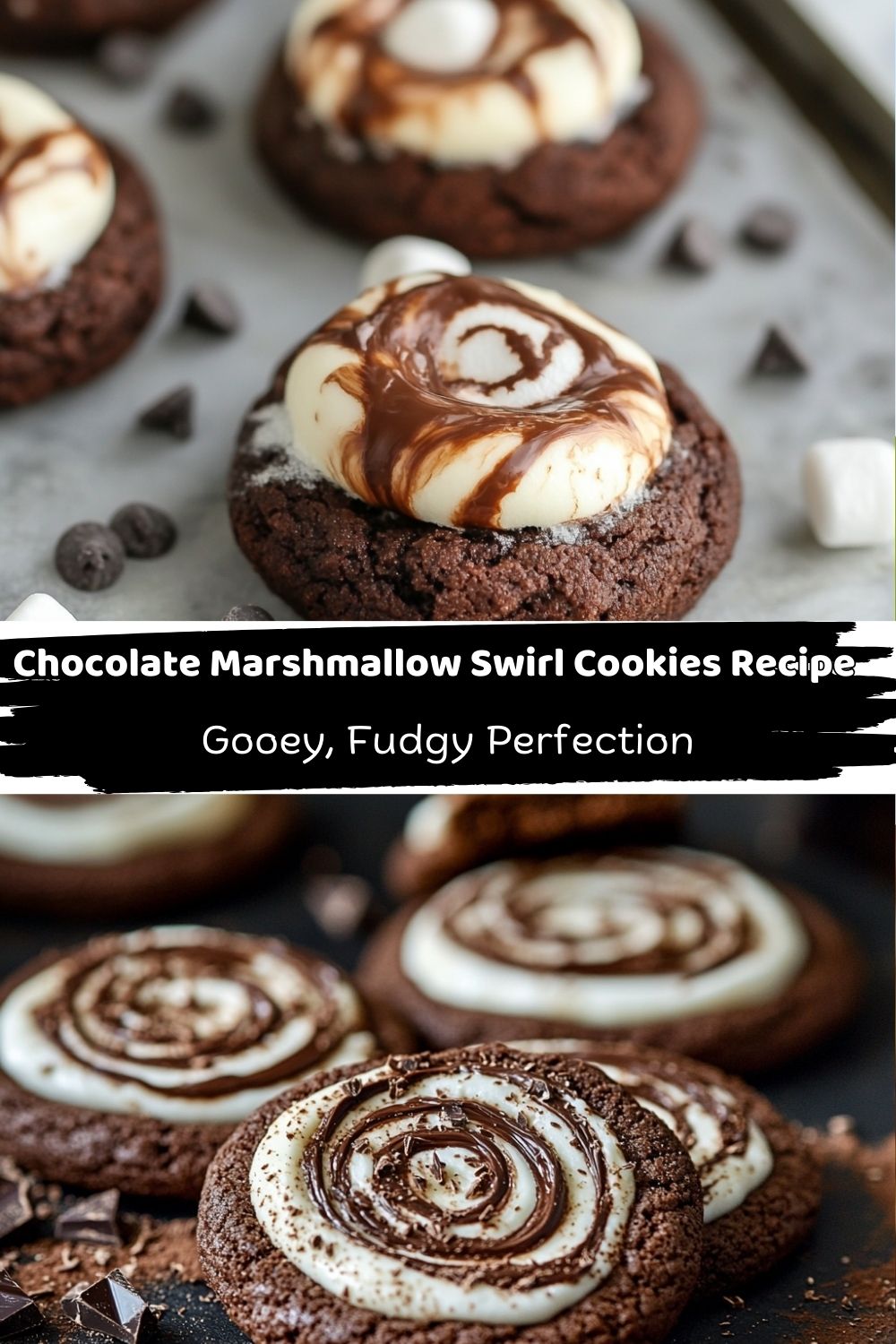 Chocolate Marshmallow Swirl Cookies