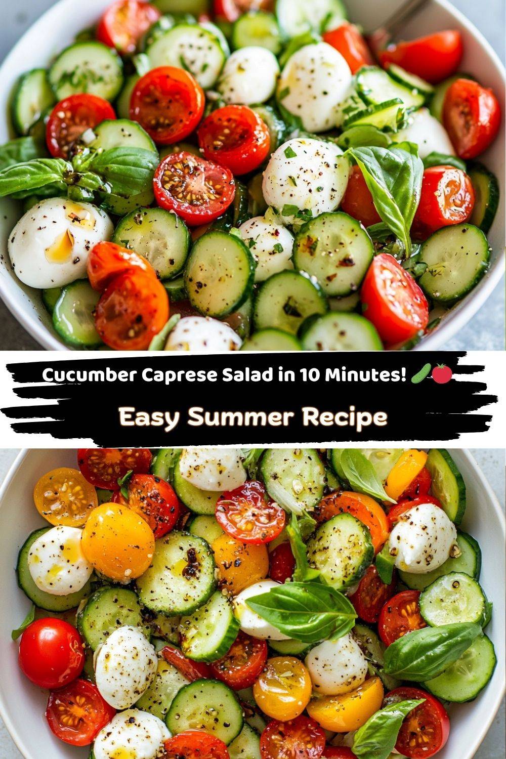 Easy Cucumber Caprese Salad
