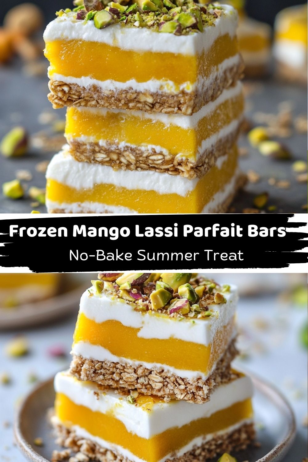 Frozen Mango Lassi Parfait Bars