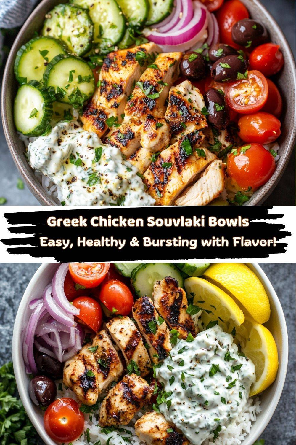 Greek Chicken Souvlaki Bowls