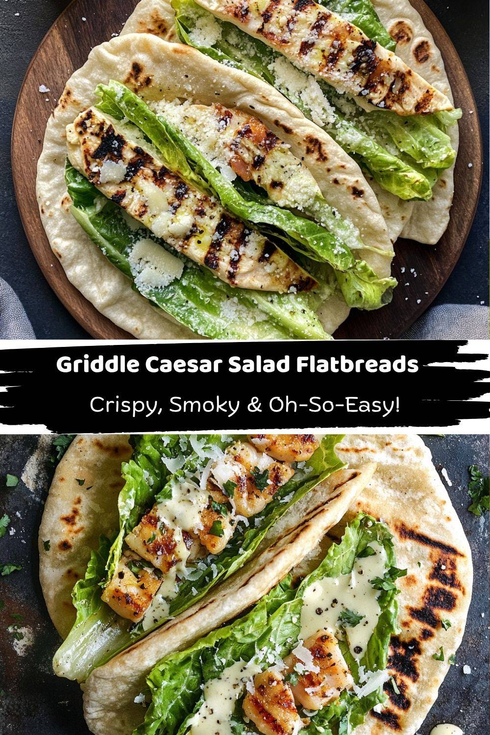 Griddle Caesar Salad Flatbreads
