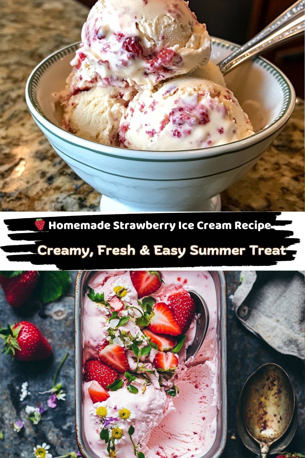 Homemade Strawberry Ice Cream