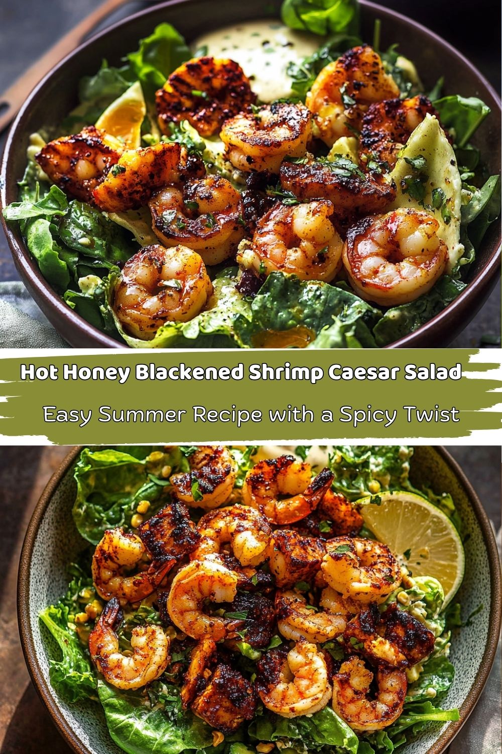 hot honey blackened shrimp caesar salad