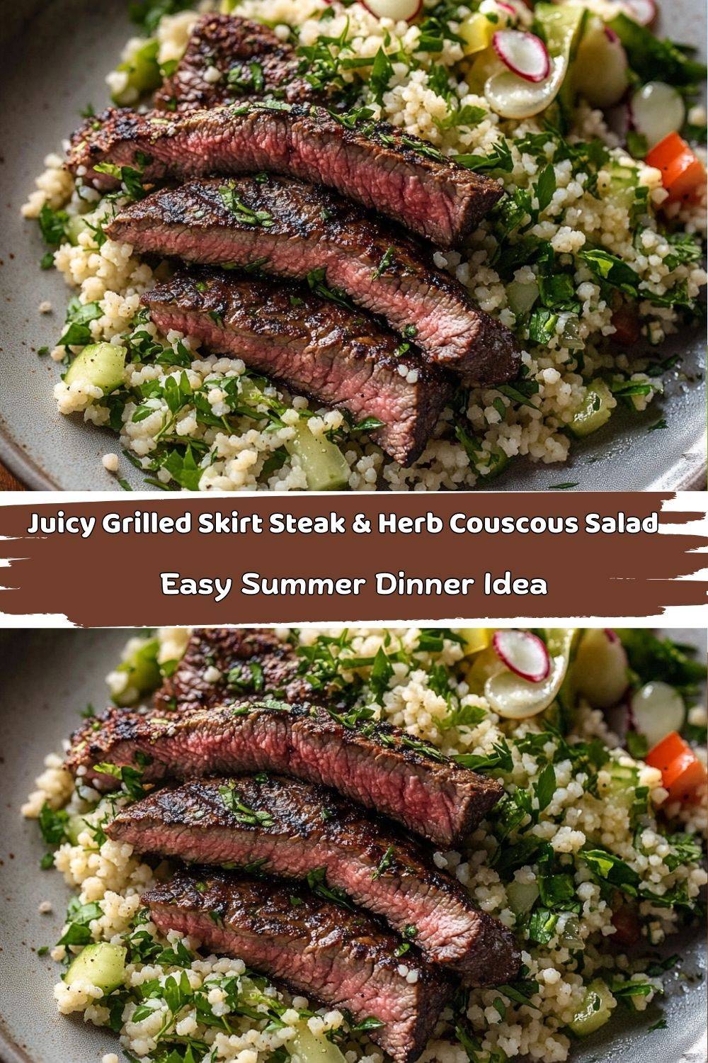 Grilled Skirt Steak with Herb Couscous Salad