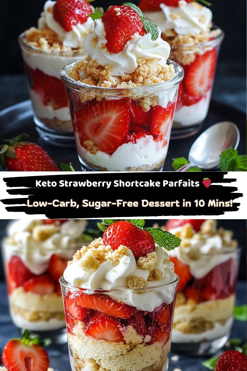 Keto Strawberry Shortcake Parfaits