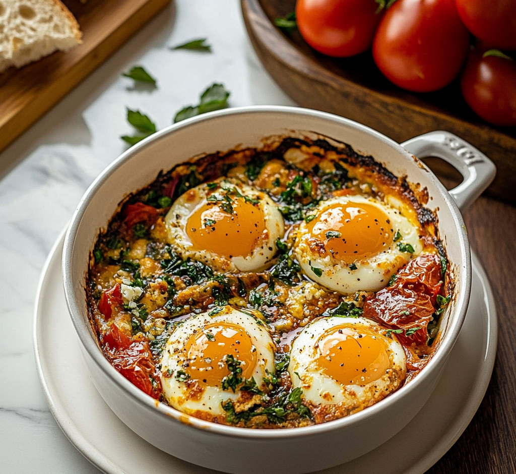 Mediterranean Baked Feta Eggs