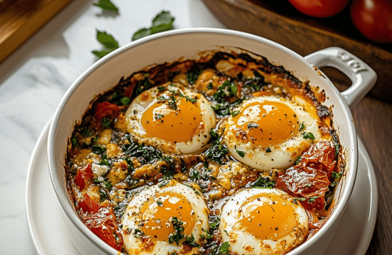 Mediterranean Baked Feta Eggs