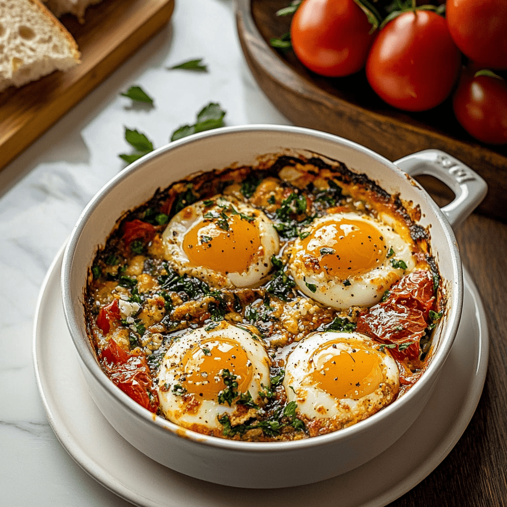 Mediterranean Baked Feta Eggs