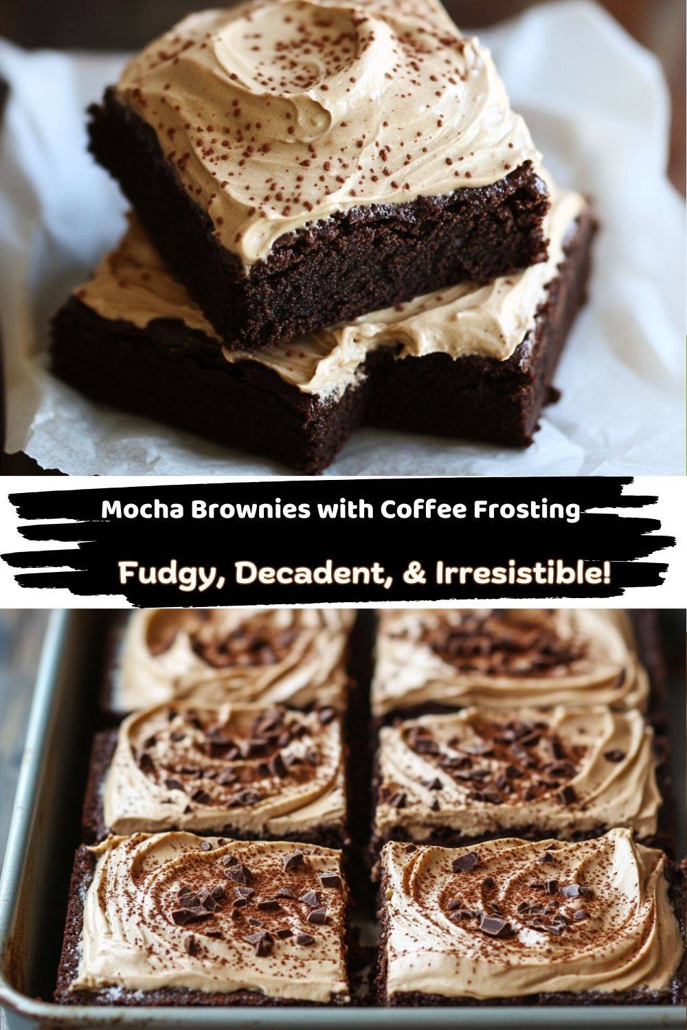 Mocha Brownies with Creamy Coffee Frosting