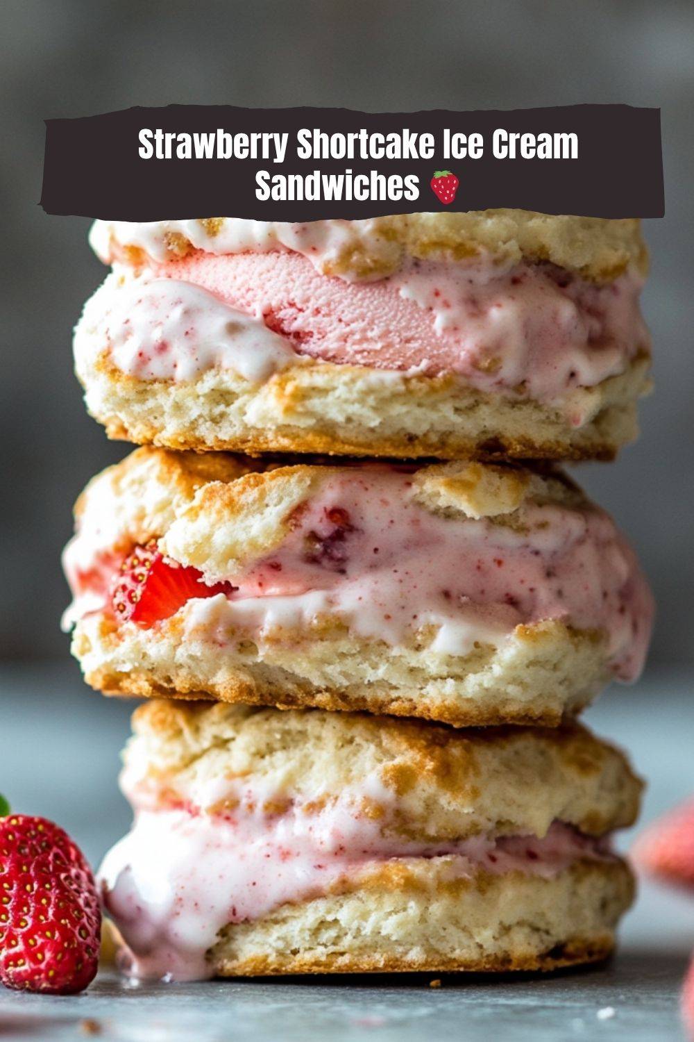 Strawberry Shortcake Ice Cream Sandwiches