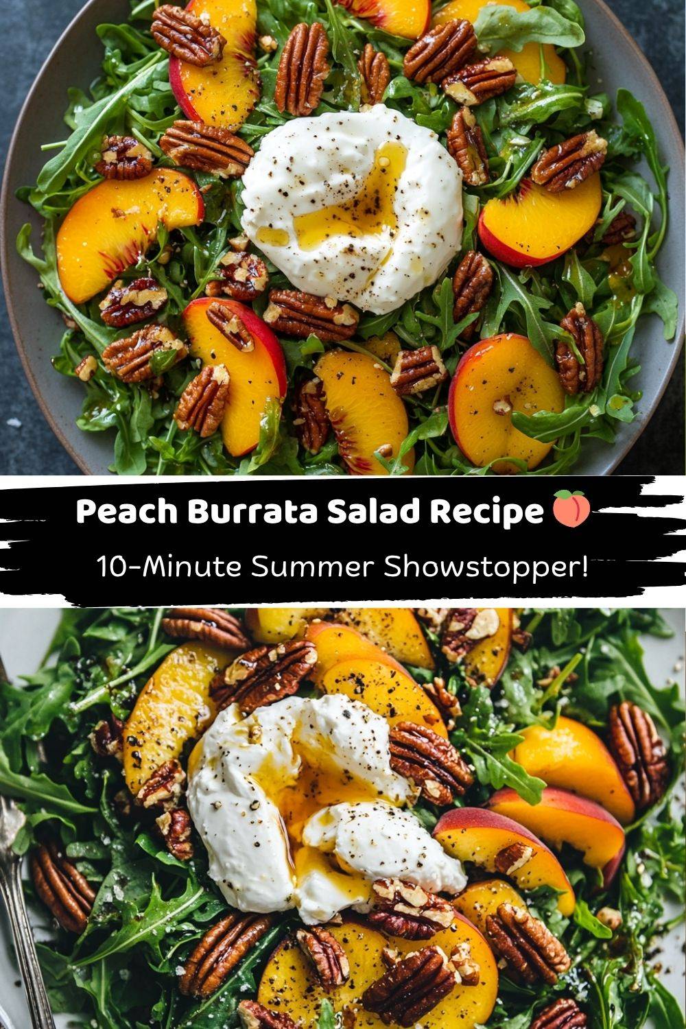Peach Burrata Arugula Salad