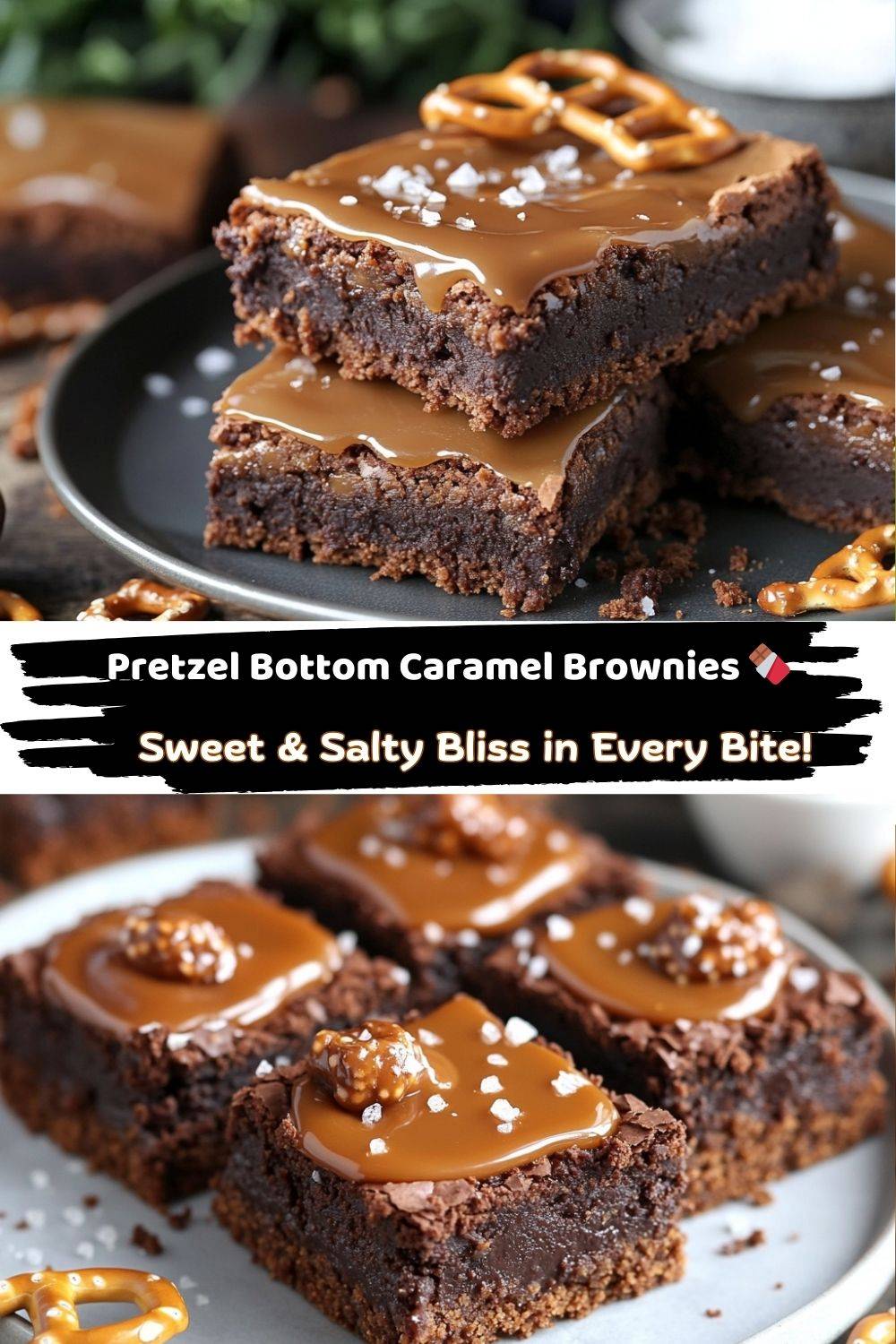 Pretzel Bottom Caramel Brownies