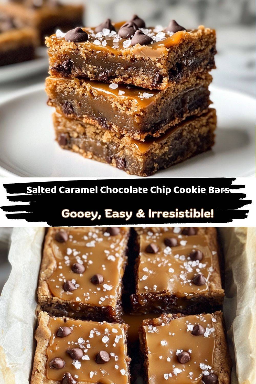 Salted Caramel Chocolate Chip Cookie Bars