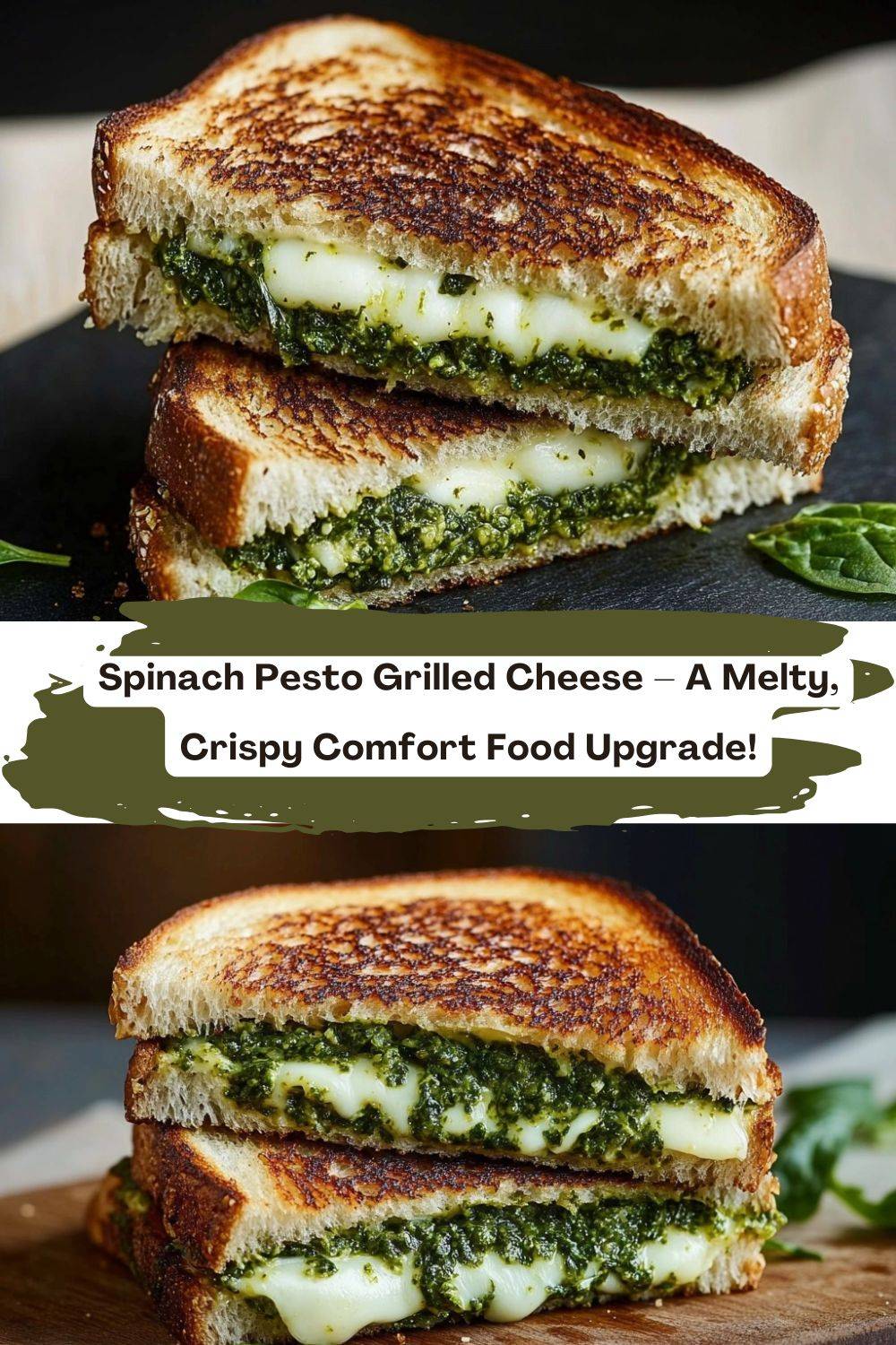 Spinach Pesto Grilled Cheese Sandwich