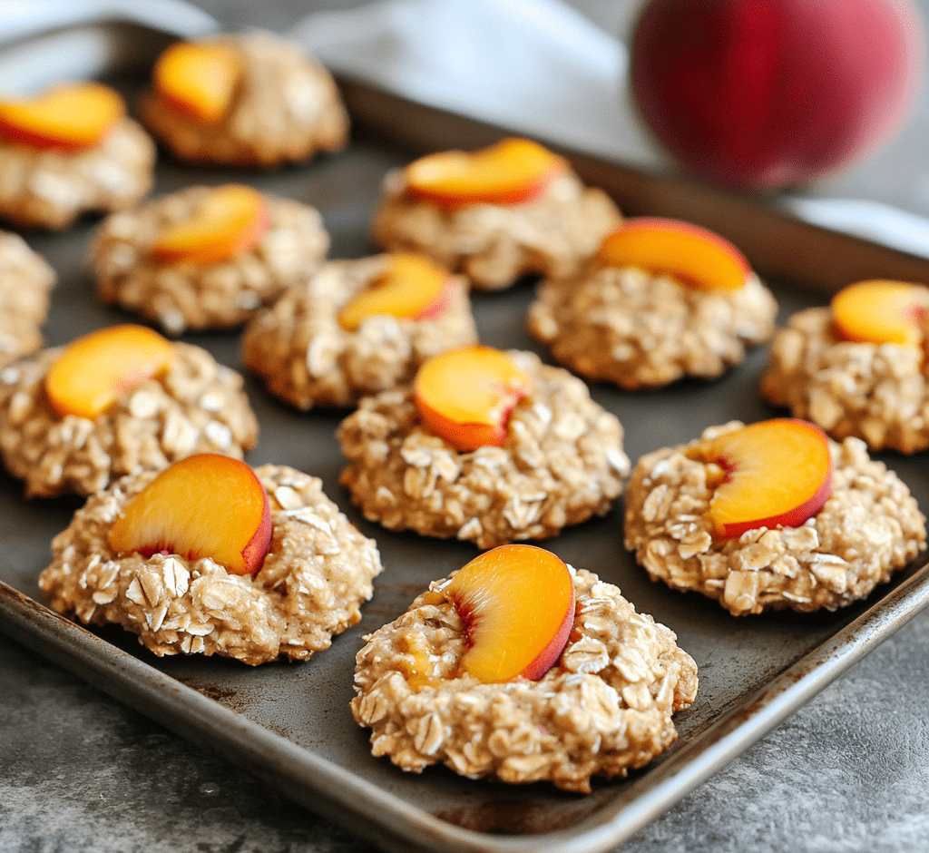 Healthy Peach Oatmeal Breakfast Cookies