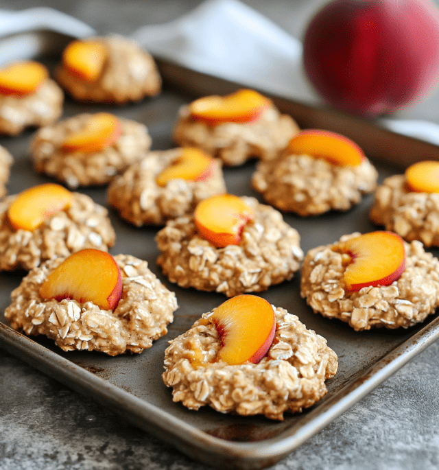 Healthy Peach Oatmeal Breakfast Cookies
