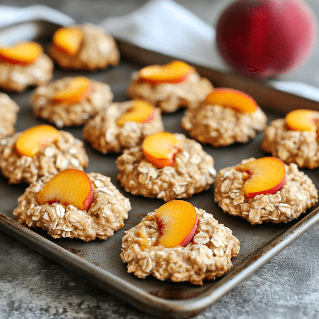 Healthy Peach Oatmeal Breakfast Cookies