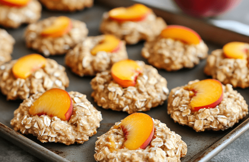 Healthy Peach Oatmeal Breakfast Cookies