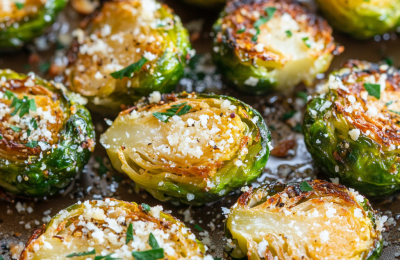 Garlic Parmesan Roasted Brussels Sprouts