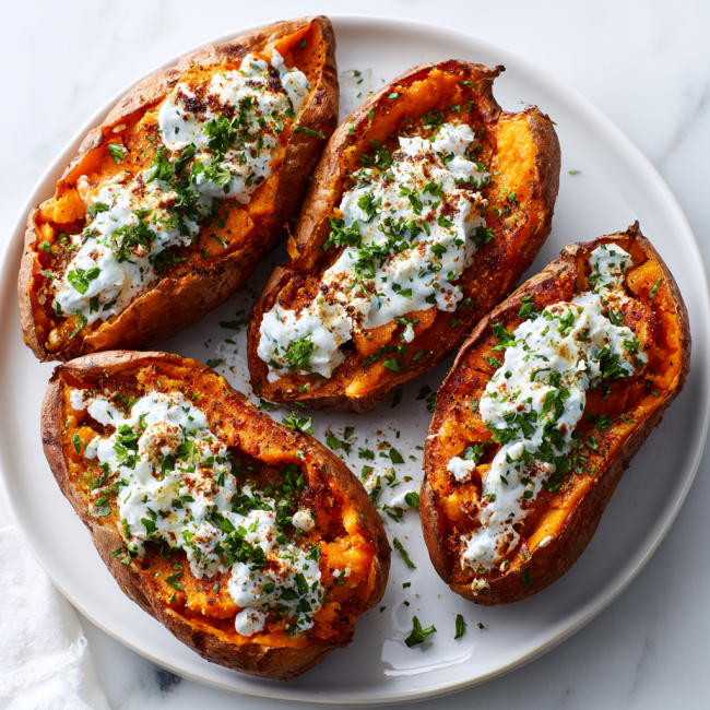 Air Fryer Sweet Potato Jackets