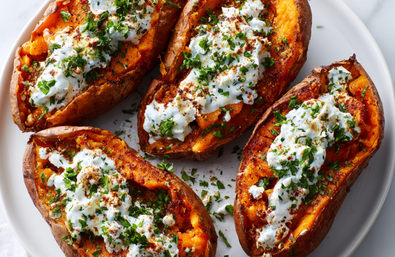 Air Fryer Sweet Potato Jackets