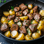 Garlic Butter Steak Bites & Potatoes