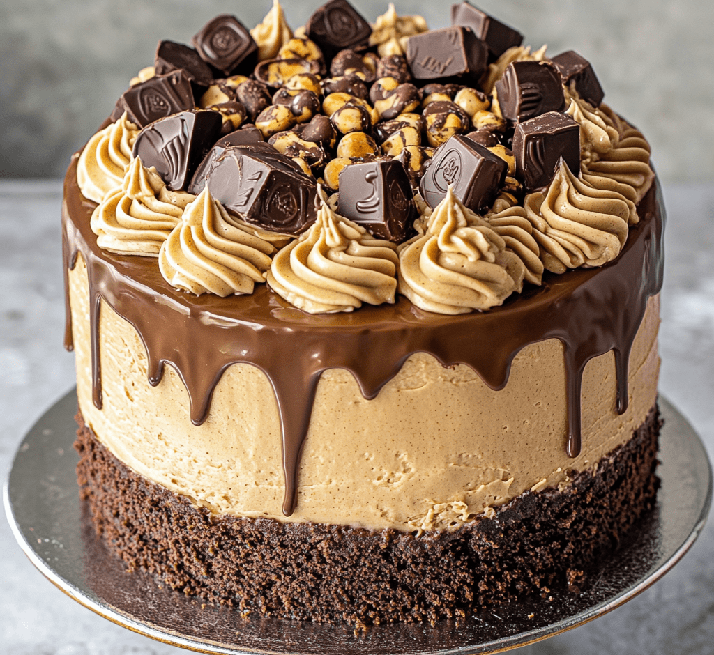 Chocolate Peanut Butter Cup Cheesecake Cake