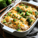 Cheesy Chicken Broccoli Rice Bake