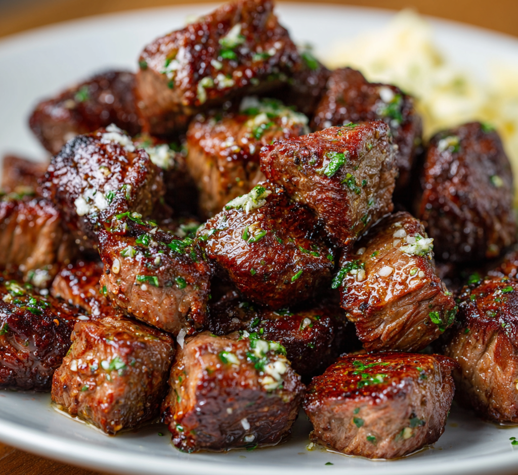 Air Fryer Garlic Butter Steak Bites