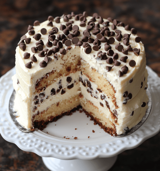 Chocolate Chip Cheesecake Cake Recipe