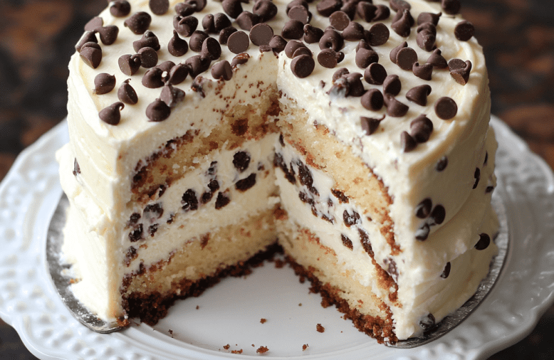 Chocolate Chip Cheesecake Cake Recipe
