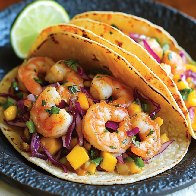 Shrimp Tacos with Mango Salsa