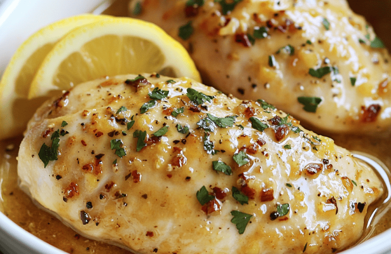 Slow Cooker Lemon Garlic Chicken